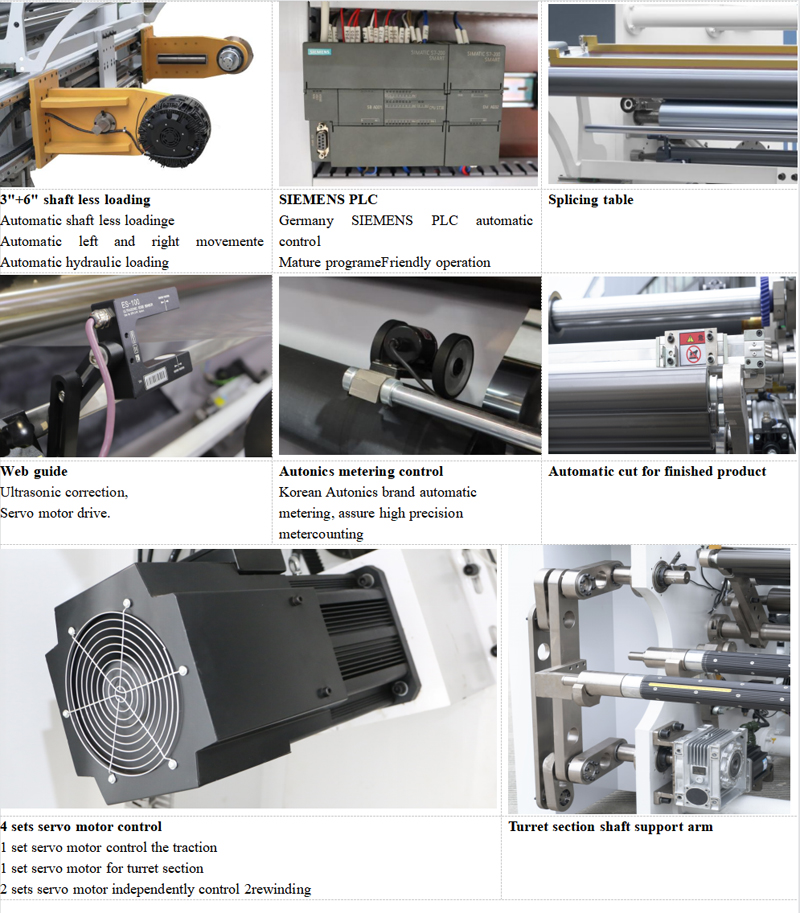 Hch3 1300r2 1700r2 Paper Film Double Shaft Rewinding Machine for Sale