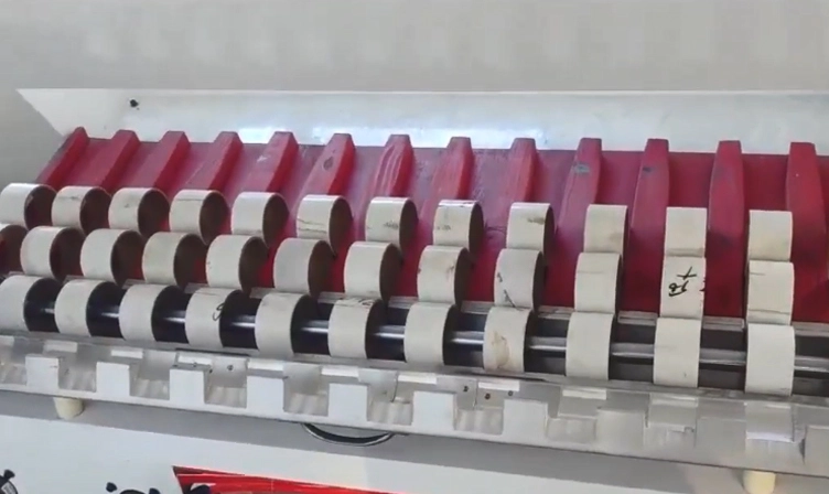 Removing Tape and Installing Shaft of BOPP Tape Slitting Rewinding Machine