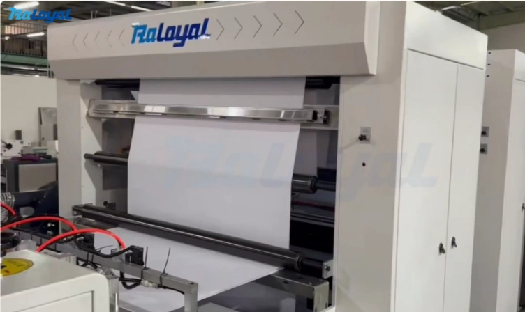 Stationery paper cutting machine with puching and film packaging machine with inkjet printing